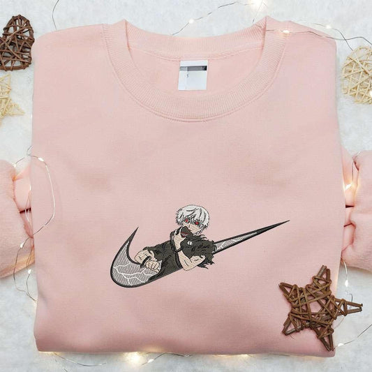 Swoosh X Ken Kaneki Embroidered Hoodie Cool Anime Clothing