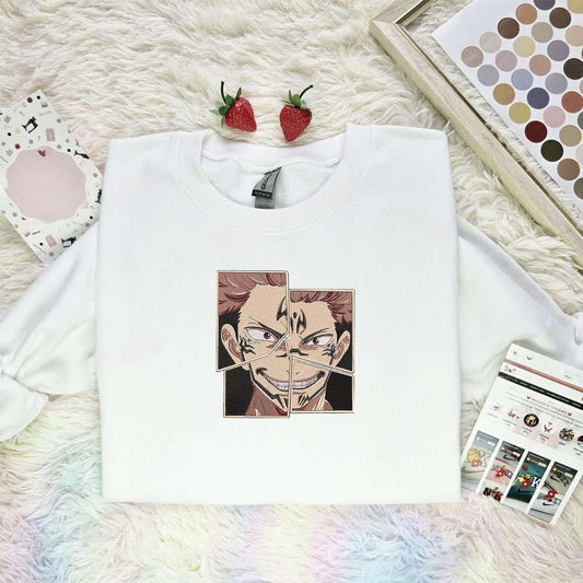 Sukuna Jujutsu Kaisen Anime Embroidered Shirt