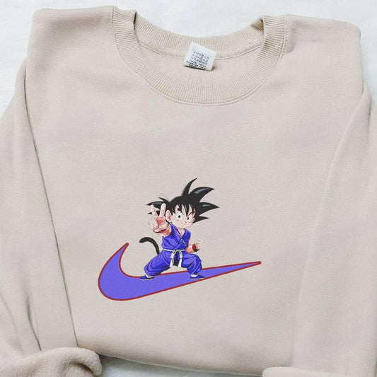 Swoosh X Goku Kid Anime Embroidered Shirt Dragon Ball Embroidered Hoodie