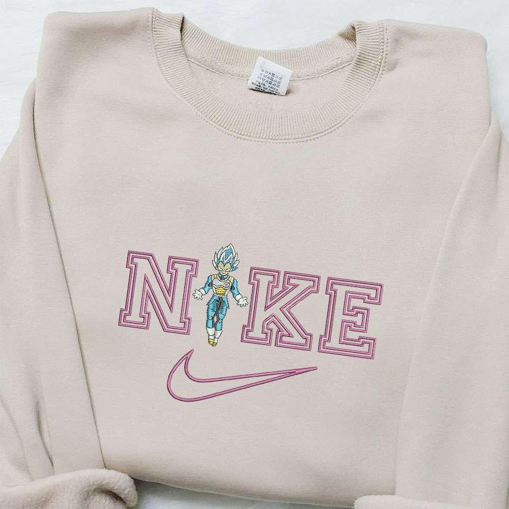 Super Saiyan God Vegeta x Nike Anime Embroidered Sweatshirt Dragon Ball Embroidered Hoodie Best Birthday Gift Ideas