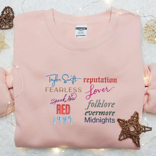 Taylor Swifts Albums Embroidered Shirt Celebrity Embroidered Hoodie Best Music Gift For Fans