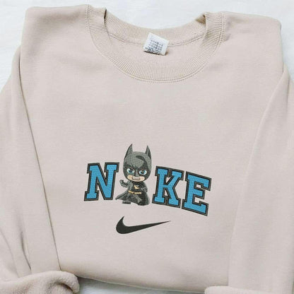 Bat Man Chibi x Nike Embroidered Shirt Superhero Movie Embroidered Hoodie Best Gift Ideas For Boys