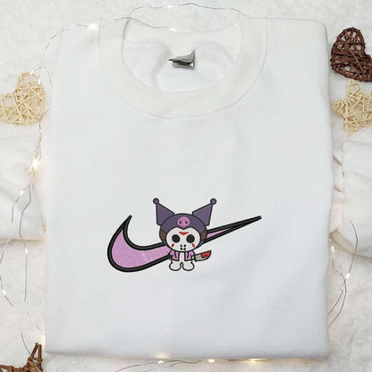 Swoosh x Kuromi Jason Voorhees Embroidered Hoodie Custom Nike Embroidered Sweatshirt Best Gifts for Family