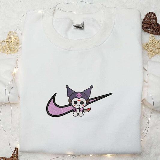Swoosh x Kuromi Jason Voorhees Embroidered Hoodie Custom Nike Embroidered Sweatshirt Best Gifts for Family