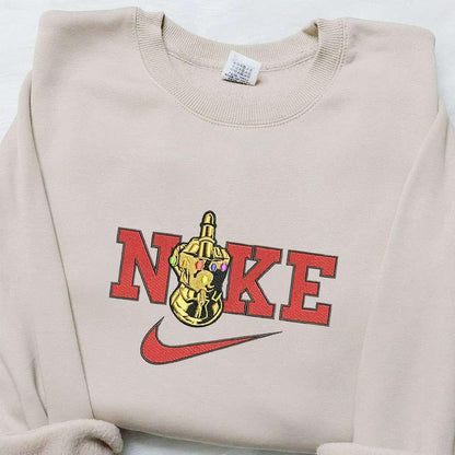 Thanos Hand x Nike Movie Embroidered Sweatshirt Marvel Cinematic Universe Embroidered Shirt Custom Embroidered T shirt