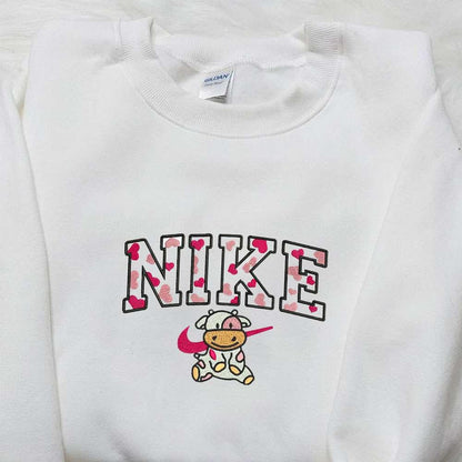 Baby Milk Cow Hearts x Nike Embroidered Shirt Sports Embroidered Hoodie Best Gifts For Family
