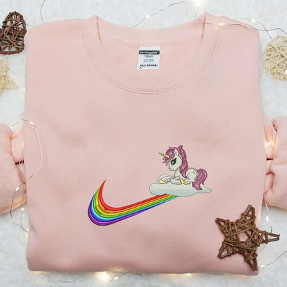 Unicorn Rainbow Embroidered Shirt, Animal Lover, Best Gift For Family