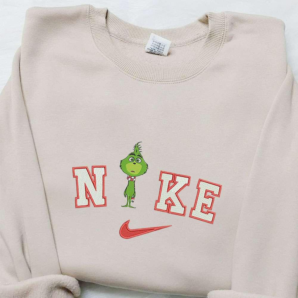 Baby Grinch Xmas x Nike Christmas Embroidered Sweatshirt Movie Christmas Embroidered Shirt Best Christmas Gift Ideas