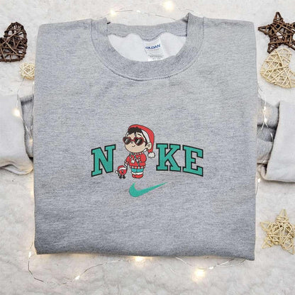 Baby Betino and Bad Bunny Christmas x Nike Embroidered Sweatshirt Christmas Embroidered Shirt Best Christmas Gift Ideas