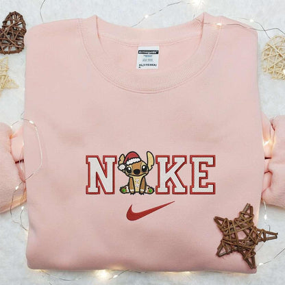 Stitch Gingerbread x Nike Embroidered Shirt Disney Characters Embroidered Hoodie Best Christmas Gifts For Family