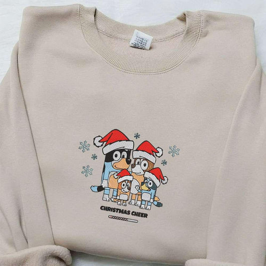 The Bluey Family x Nike Christmas Embroidered Sweatshirt Movie Merry Christmas Embroidered Shirt Best Christmas Day Gift Ideas