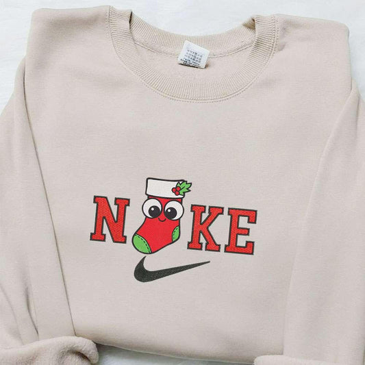 Stocking Christmas x Nike Christmas Embroidered Sweatshirt Cartoon Christmas Embroidered Shirt Best Christmas Gift Ideas