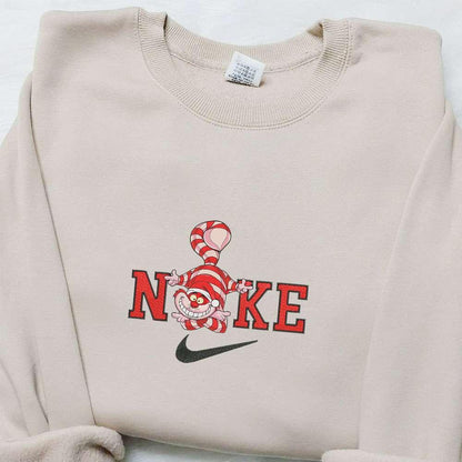 The Cheshire Cat x Nike Christmas Embroidered Sweatshirt Cartoon Christmas Embroidered Shirt Best Christmas Gift Ideas