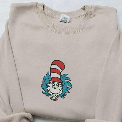 The Cat In The Hat Dr Seuss Christmas Embroidered Shirt Cartoon Embroidered Hoodie Best Gifts For Family