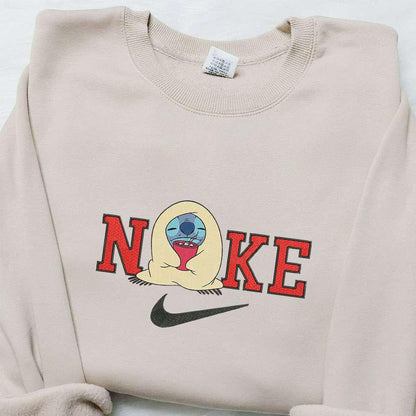 Stitch Warm Up x Nike Christmas Embroidered Sweatshirt Disney Movie Christmas Embroidered Shirt Best Christmas Gift Ideas