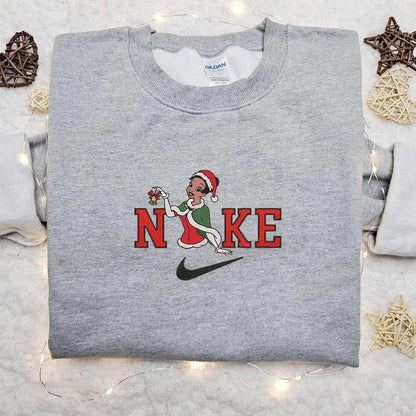 Tiana Christmas x Nike Embroidered Sweatshirt Cartoon Christmas Embroidered Shirt Best Christmas Gift Ideas
