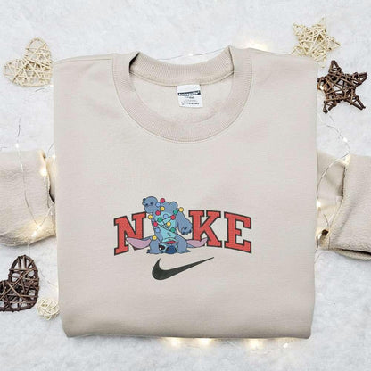 Stitch Handstand Christmas x Nike Embroidered Sweatshirt Movie Christmas Embroidered Shirt Best Christmas Gift Ideas