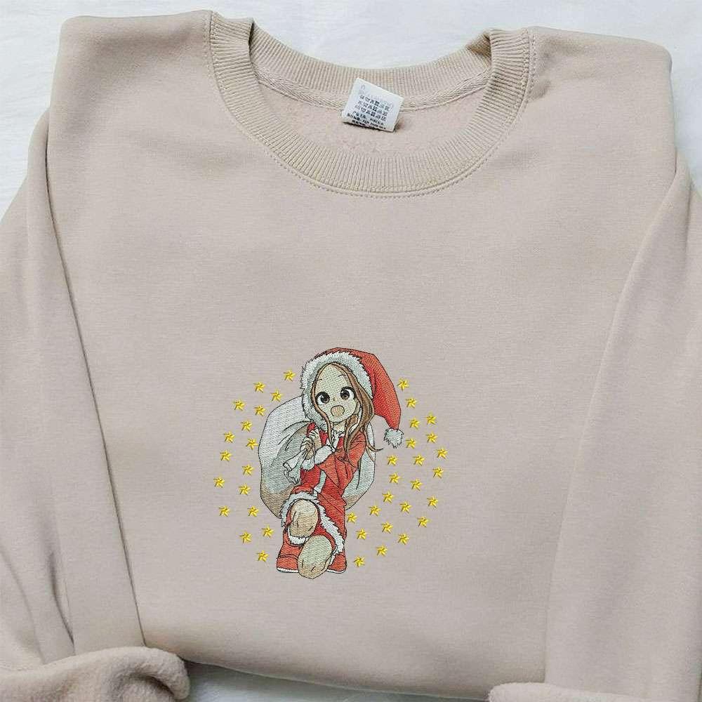 Takagi Xmas Embroidered Shirt Anime Embroidered Hoodie Christmas Embroidered Shirt