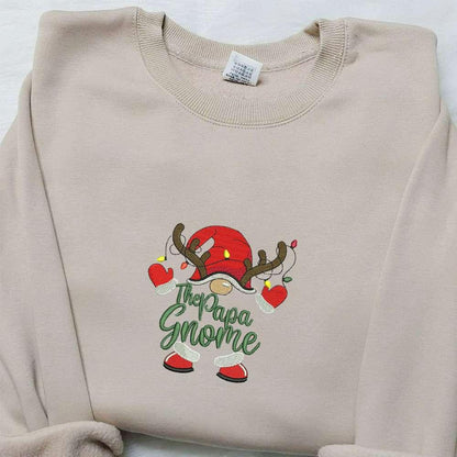 The Papa Gnome Embroidered Shirt Christmas Embroidered Hoodie Best Gifts For Family