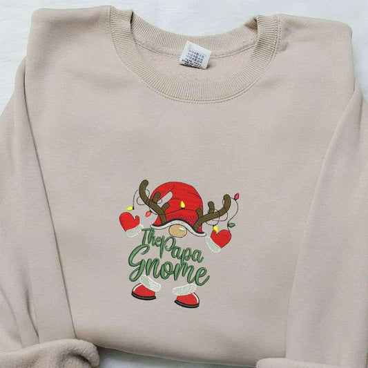 The Papa Gnome Embroidered Shirt Christmas Embroidered Hoodie Best Gifts For Family