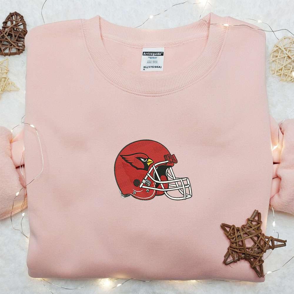 Arizona Cardinals Helmet Embroidered Shirt NFL Sports Embroidered Shirt Best Gift Idea