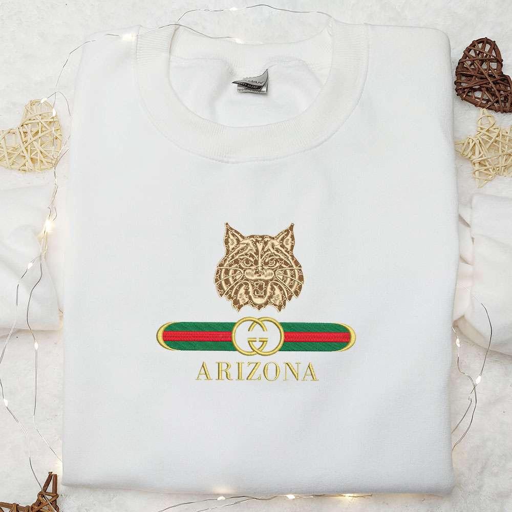 Arizona Wildcats x Gucci Embroidered Shirt NCAA Sports Embroidered Hoodie Best Gift Idea