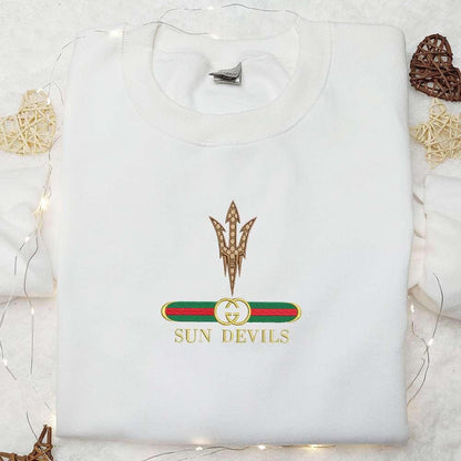 Arizona State Sun Devils x Gucci Embroidered Shirt NCAA Sports Embroidered Hoodie Best Gift Idea