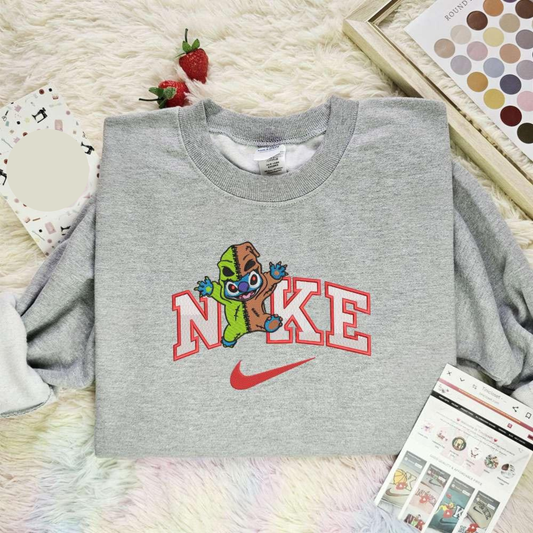 Stitch As Oogie Boogie X Nike Embroidered Shirt Halloween, Best Christmas Gift Ideas For Family