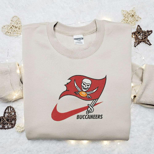 Tampa Bay Buccaneers x Nike Swoosh Embroidered Shirt NFL Sports Embroidered Hoodie Best Gift Idea
