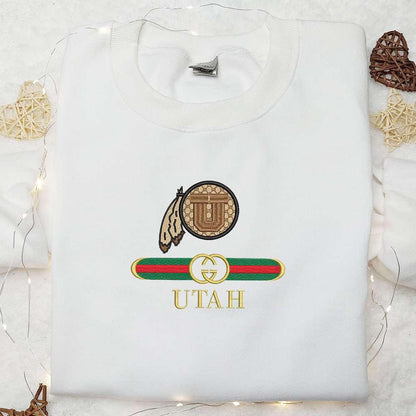 Utah Utes x Gucci Embroidered Shirt NCAA Sports Embroidered Hoodie Best Gift Idea