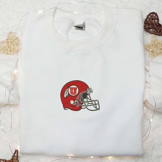 Utah Utes Helmet Embroidered Shirt NCAA Sports Embroidered Shirt Best Gift Idea