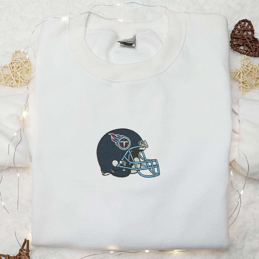 Tennessee Titans Helmet Embroidered Shirt NFL Sports Embroidered Shirt Best Gift Idea