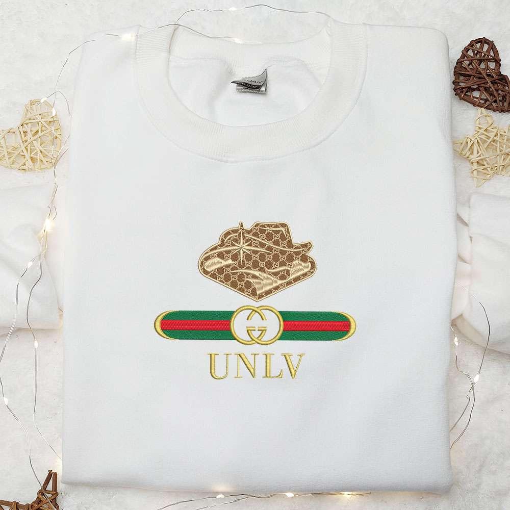 UNLV Rebels x Gucci Embroidered Shirt NCAA Sports Embroidered Hoodie Best Gift Idea