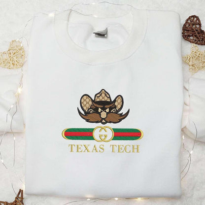 Texas Tech Raiders x Gucci Embroidered Shirt NCAA Sports Embroidered Hoodie Best Gift Idea