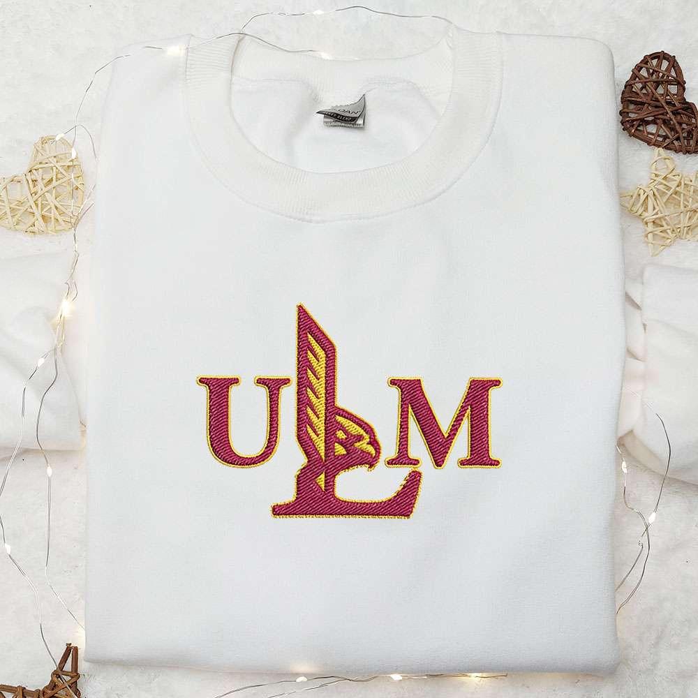 UL Monroe Warhawks Embroidered Shirt NCAA Sports Embroidered Hoodie Best Gift Idea