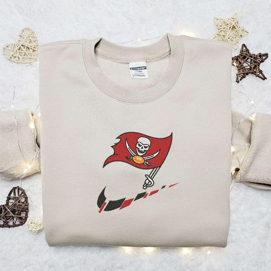 Tampa Bay Buccaneers x Nike Swoosh Embroidered Shirt NFL Sports Embroidered Hoodie Best Gift Idea 1