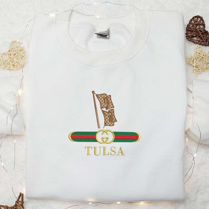 Tulsa Golden Hurricane x Gucci Embroidered Shirt NCAA Sports Embroidered Hoodie Best Gift Idea