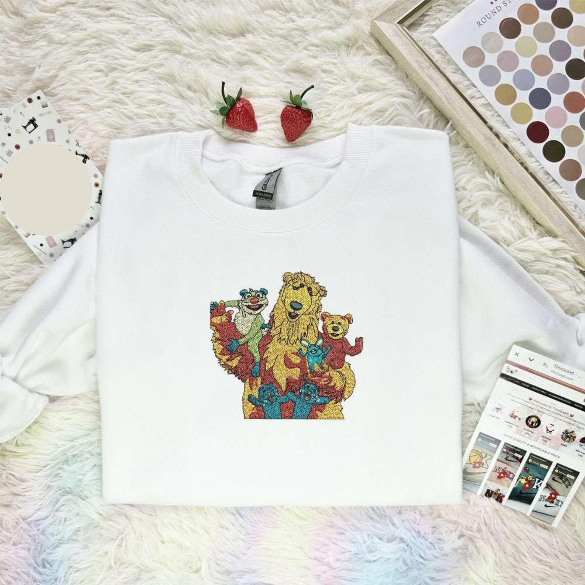 Bear In The Big Blue House Disney Characters Embroidered Shirt  Best Gift Idea For Family