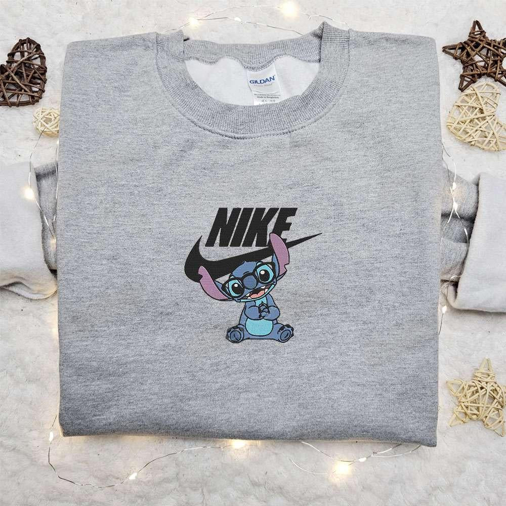 Stitch Disney x Nike Cartoon Embroidered Hoodie Disney Characters Embroidered Shirt Best Gift Ideas for Family