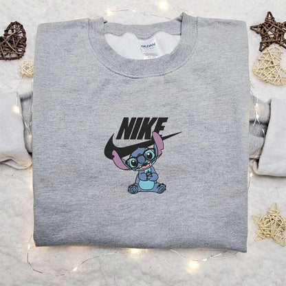 Stitch Disney x Nike Cartoon Embroidered Hoodie Disney Characters Embroidered Shirt Best Gift Ideas for Family