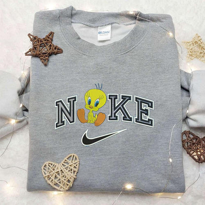 Tweety x Nike Embroidered Hoodie Looney Tunes Embroidered Shirt Nike Inspired Embroidered Shirt
