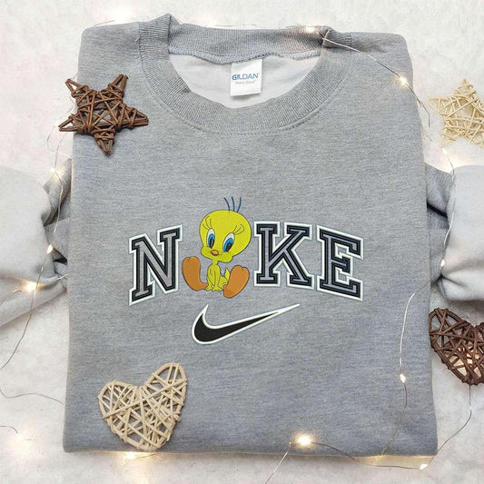 Tweety x Nike Embroidered Hoodie Looney Tunes Embroidered Shirt Nike Inspired Embroidered Shirt