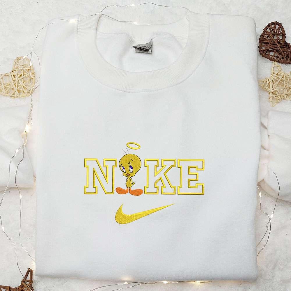 Tweety Bird x Nike Embroidered Shirt Disney Characters Embroidered Hoodie Best Gifts For Family