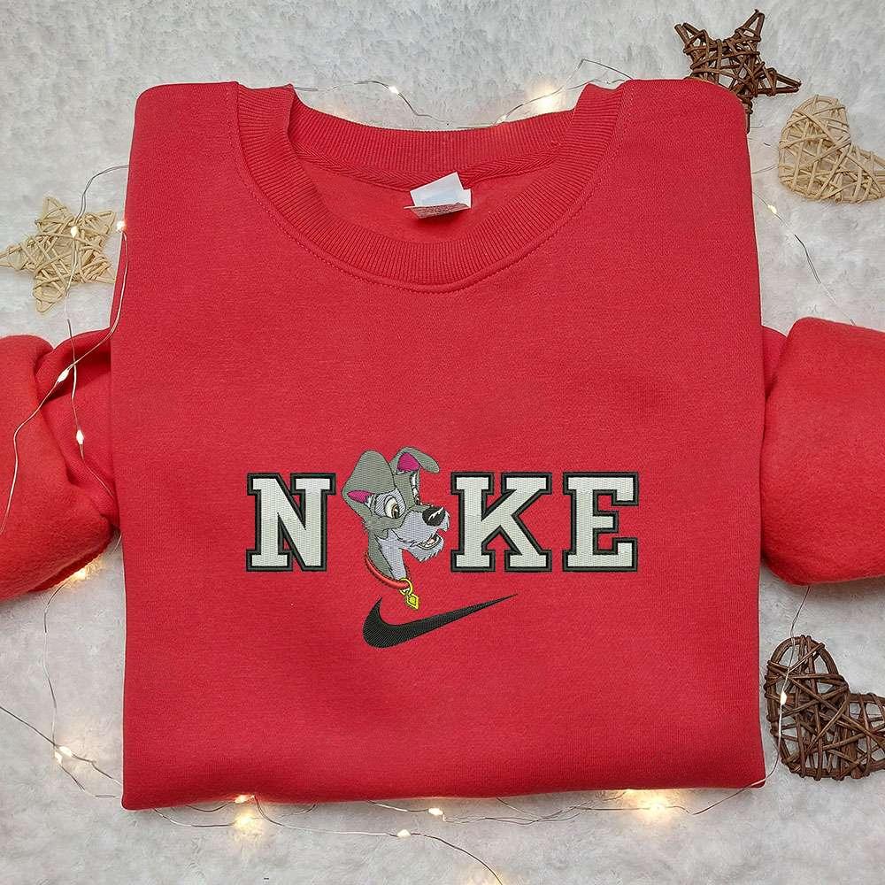Tramp x Nike Embroidered Hoodie Lady and the Tramp Embroidered Shirt Nike Inspired Embroidered Shirt