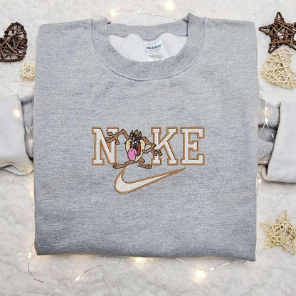 Tasmanian Devil x Nike Cartoon Embroidered Sweatshirt Disney Characters Embroidered Shirt Best Gift Ideas for Family