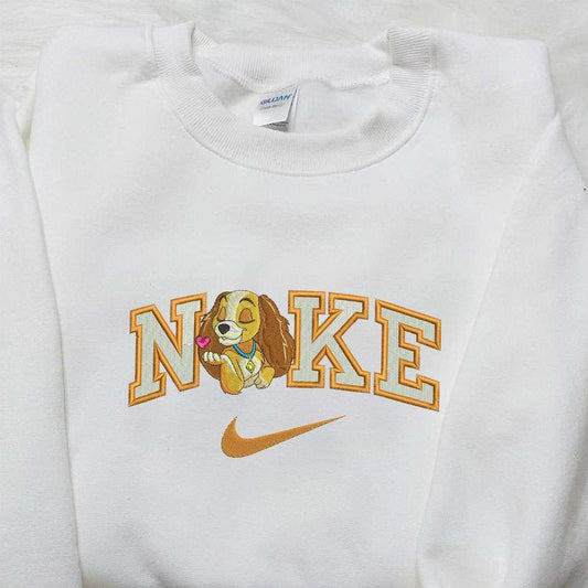 The Lady x Nike Embroidered Shirt Lady And The Tramp Embroidered Shirt Custom Nike Embroidered Shirt