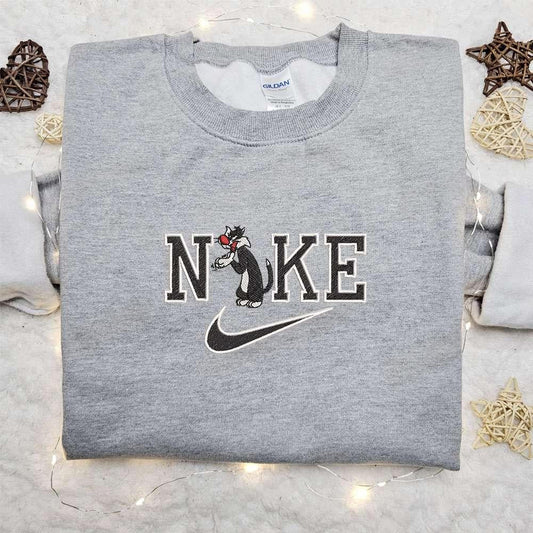 Sylvester x Nike Embroidered Hoodie Walt Disney Characters Embroidered Shirt Best Birthday Gift Ideas for Family