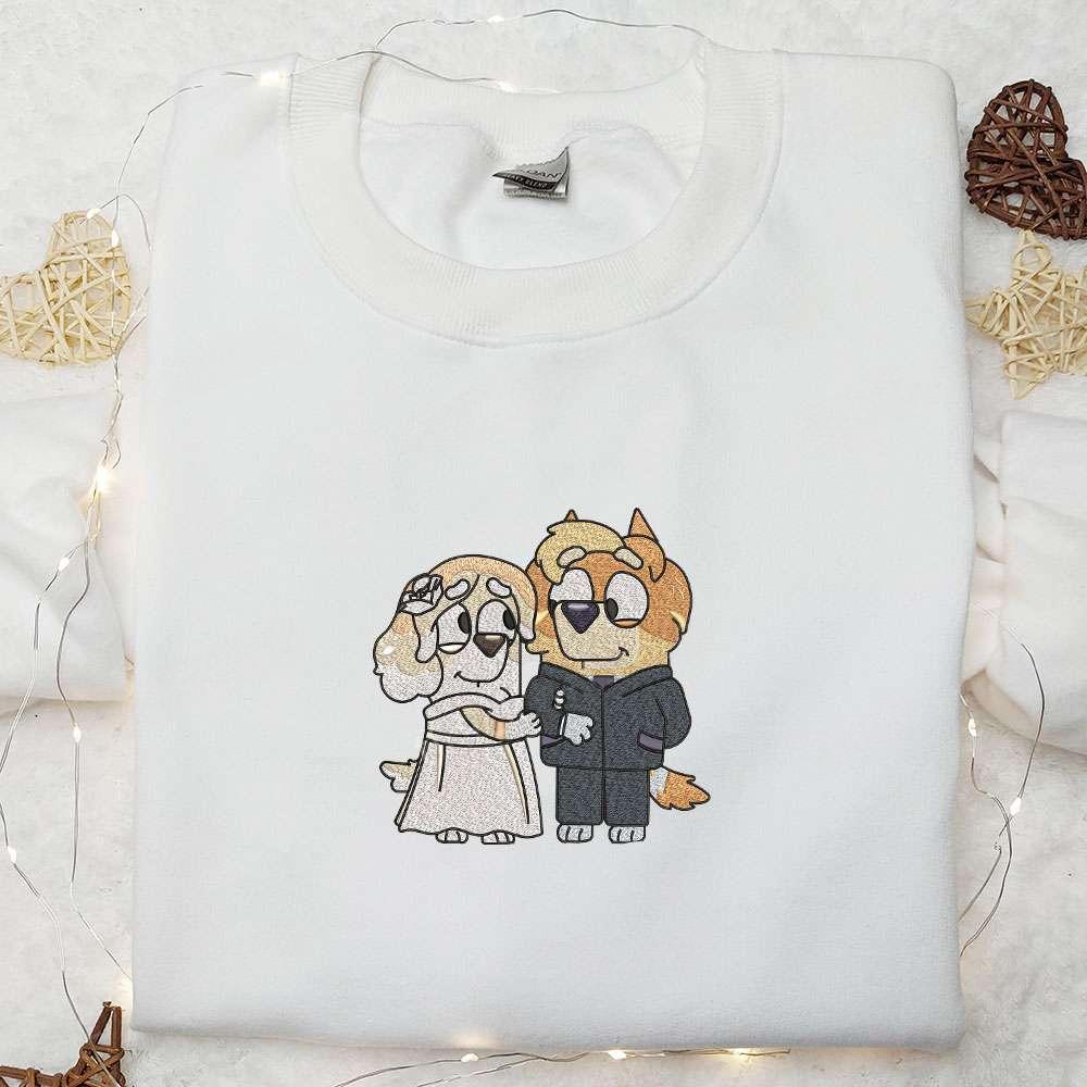 Uncle Rad And Frisky Married Embroidered Shirt Bluey Cartoon Embroidered Hoodie Best Couple Gift Idea