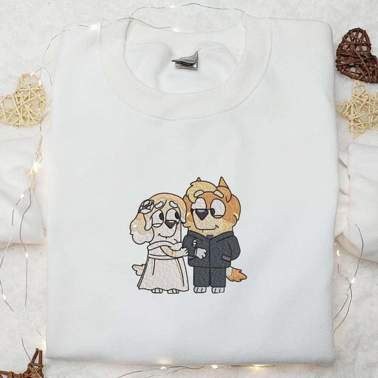 Uncle Rad And Frisky Married Embroidered Shirt Bluey Cartoon Embroidered Hoodie Best Couple Gift Idea