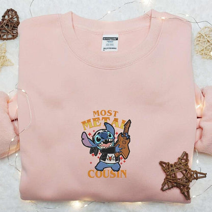 Stitch Metal Music Embroidered T shirt Lilo And Stitch Disney Embroidered T shirt Best Gift Ideas For Family